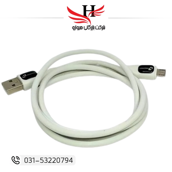 کابل شارژ اندرويد مازارس MAZARES C2 V8 با کیفیت ساخت مناسب و انتقال جریان پایدار، مناسب شارژ و انتقال داده دستگاه‌های Micro USB | فروش و پخش عمده کابل مازارس توسط هیوارو، نمایندگی شهرضا، استان اصفهان و استان تهران